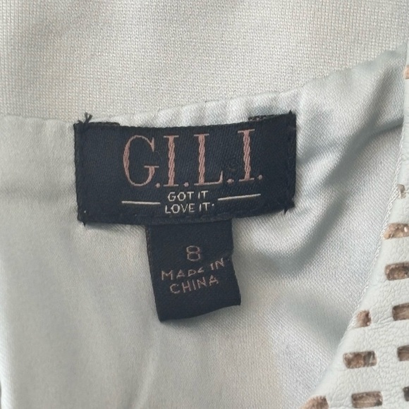 G.I.L.I. Black Mixed Media Sleeveless Top Faux Leather, Size 8 Chic Edgy Seafoam - Picture 3 of 6